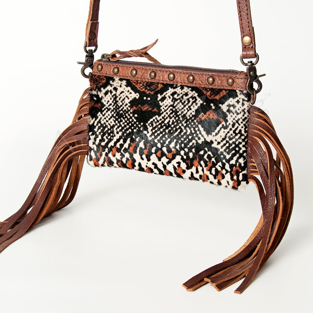 ADBGS142 Mini Crossbody - Hair-On Leather Fringe Bag with Removable Strap