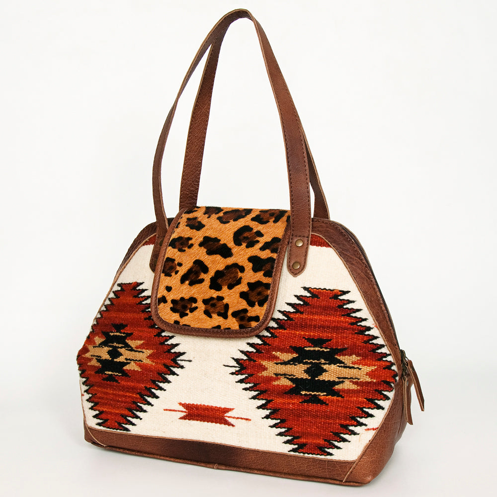 ADBG881B American Darling Western Tote Bag with Hair-On Cowhide and Hand Woven Saddle Blanket