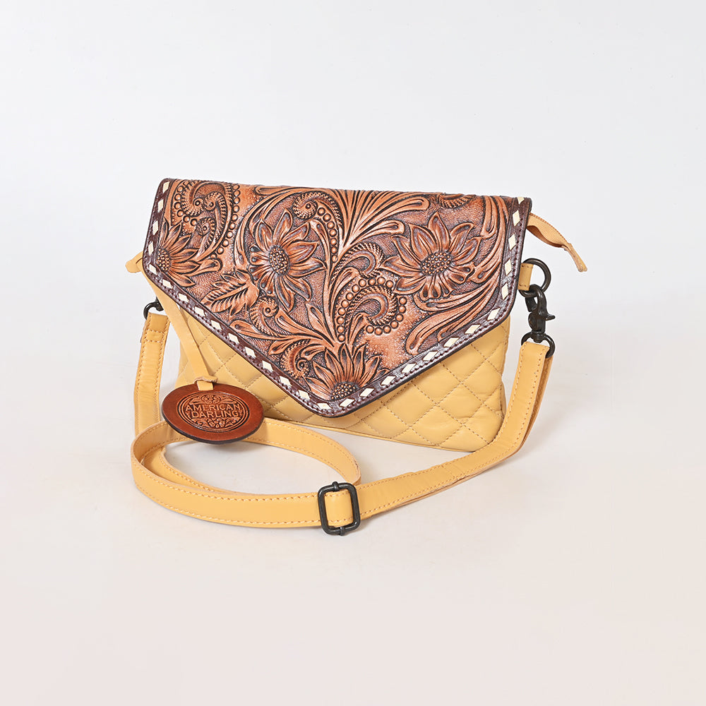 ADBGZ1015 American Darling Western Floral Hand Tooled Quilted Purse