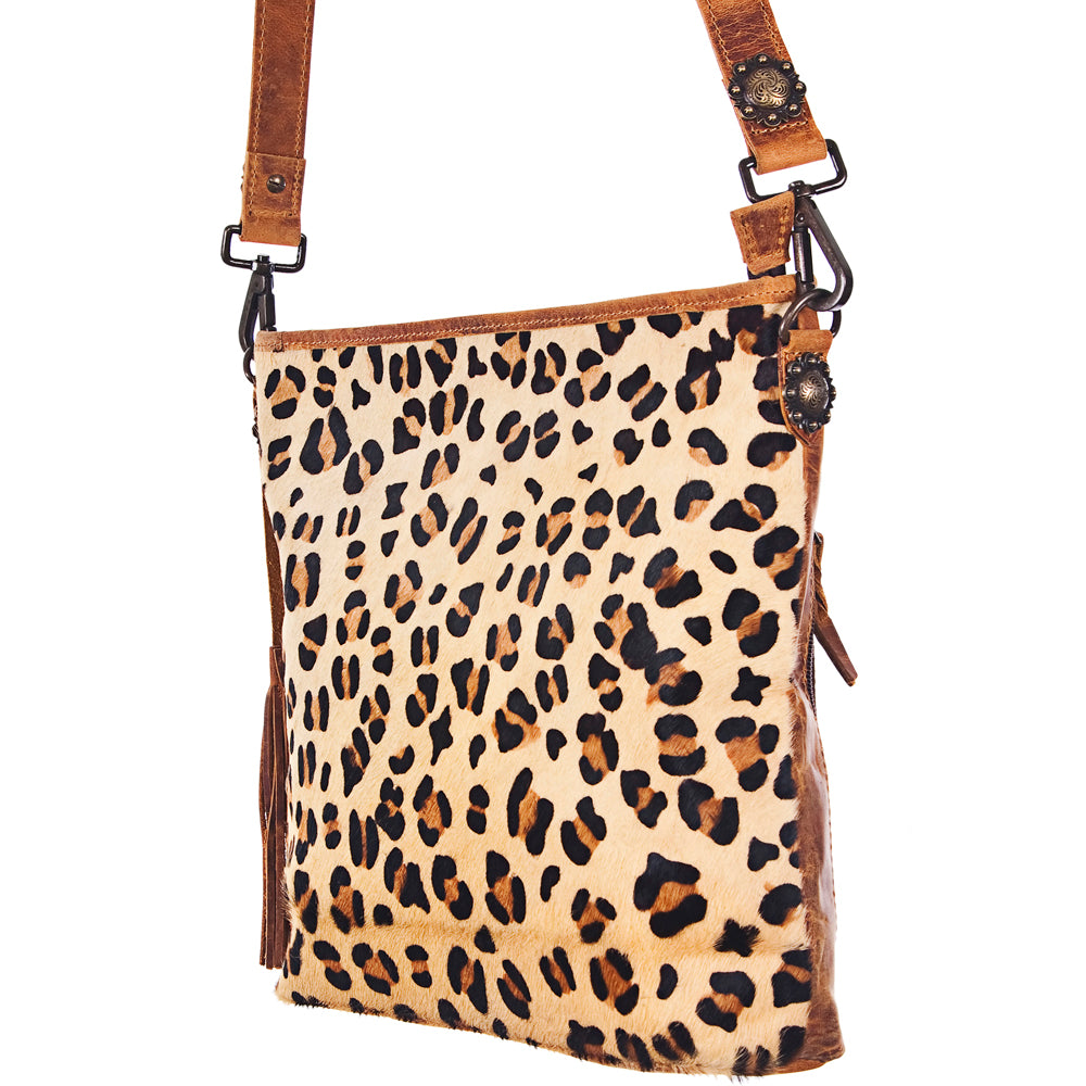 ADBG102 American Darling Hair-On Cowhide Leather Crossbody Bag Handcrafted Western Style