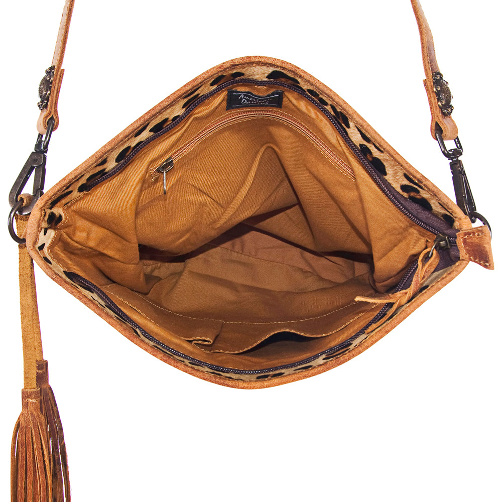 ADBG102 American Darling Hair-On Cowhide Leather Crossbody Bag Handcrafted Western Style