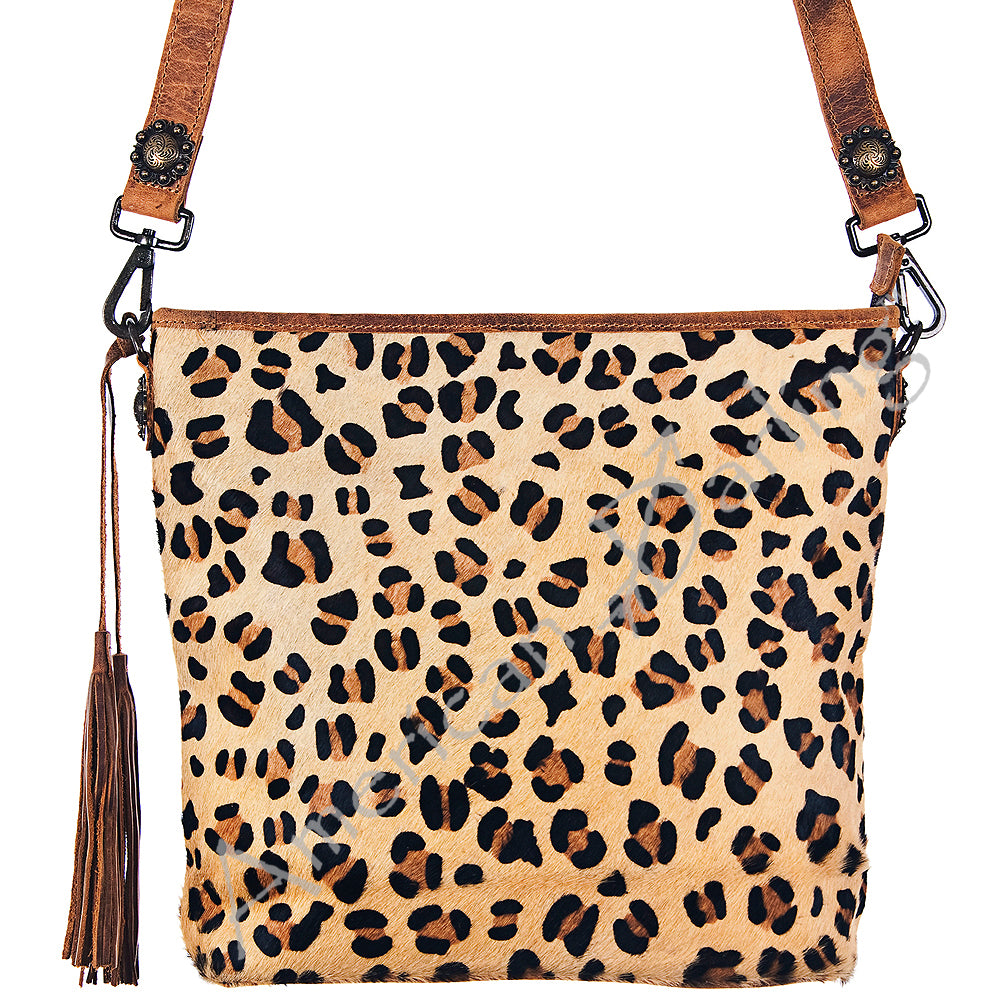 ADBG102 American Darling Hair-On Cowhide Leather Crossbody Bag Handcrafted Western Style