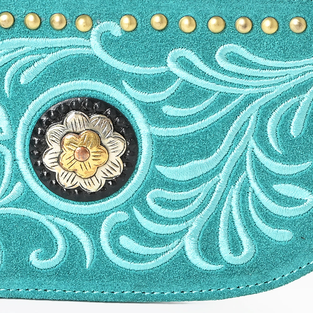 ADBGA1011 American Darling Suede Leather Wristlet Bag Genuine Leather Western Purse