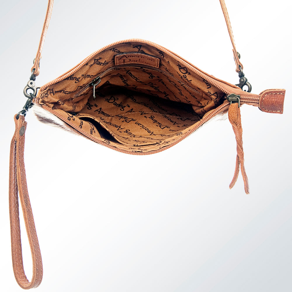 ADBG109 American Darling Hair-On Cowhide Crossbody Bag - Genuine Leather Western Purse