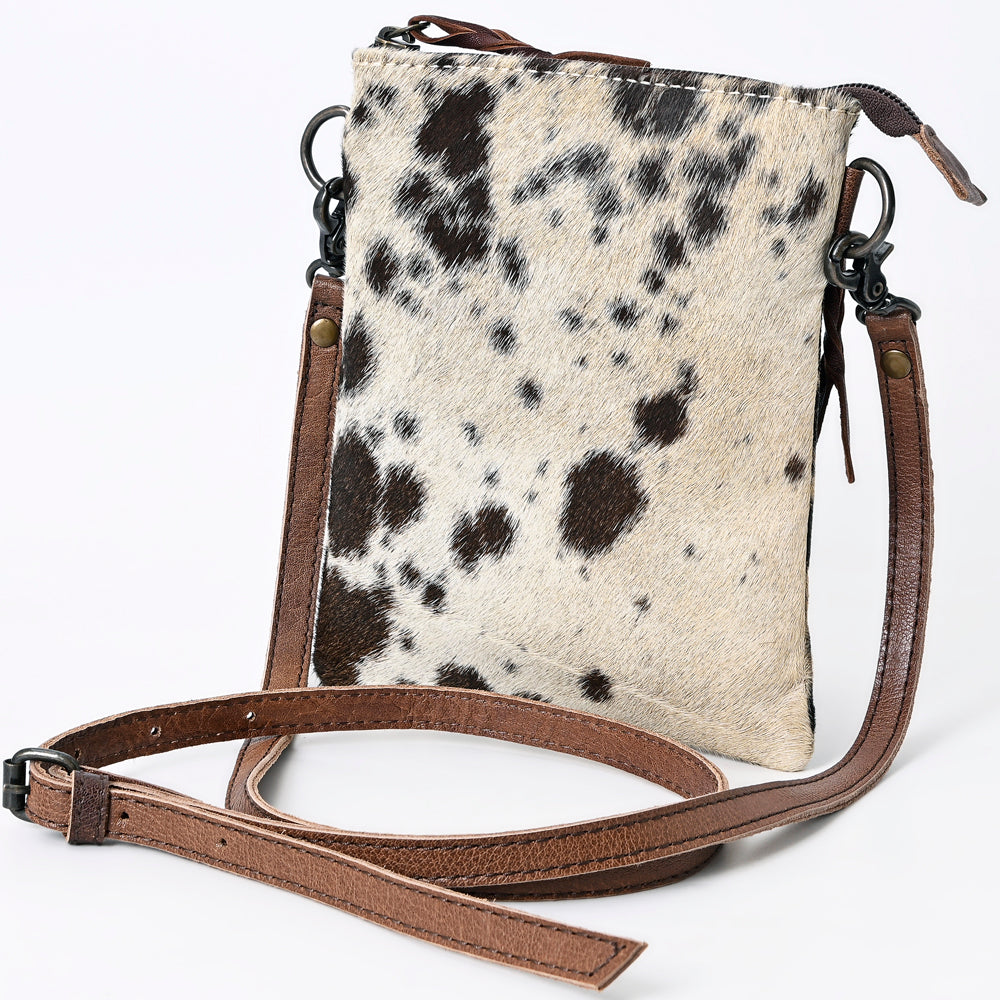 LC-ADBGS153BRW Speckled Hair-On Hide Leather Chaps Bag - Western Cowhide Purse