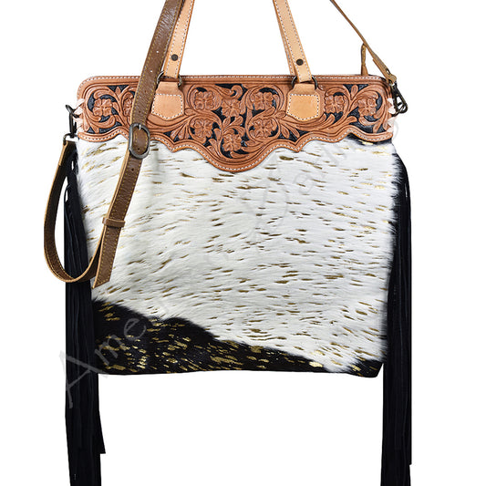 LC-ADBGS143ACGO Tote Hair On Genuine Western Leather Women Bag