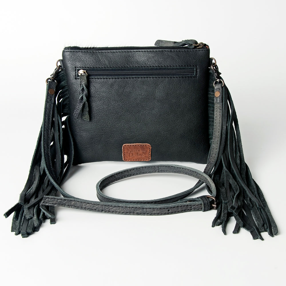 ADBG109 American Darling Hair-On Cowhide Leather Western Small Crossbody Bag with Fringes