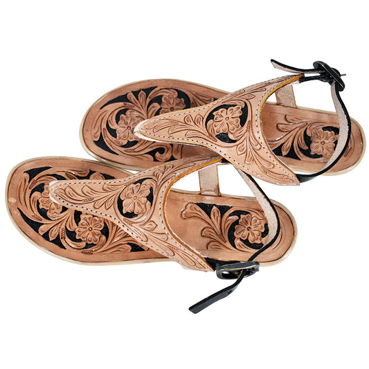 ADSL105 Hand Tooled Genuine Western Leather Sliper