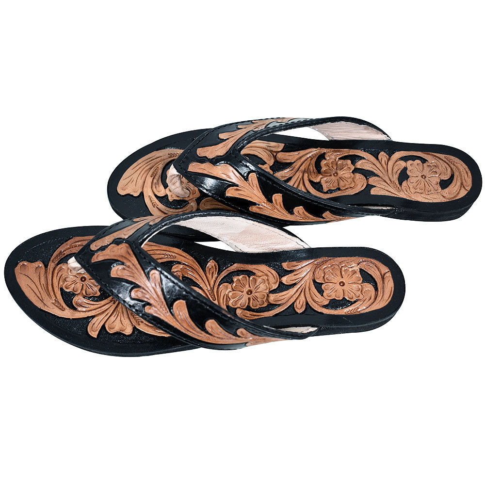 ADSL107 Hand Tooled Genuine Western Leather Sliper
