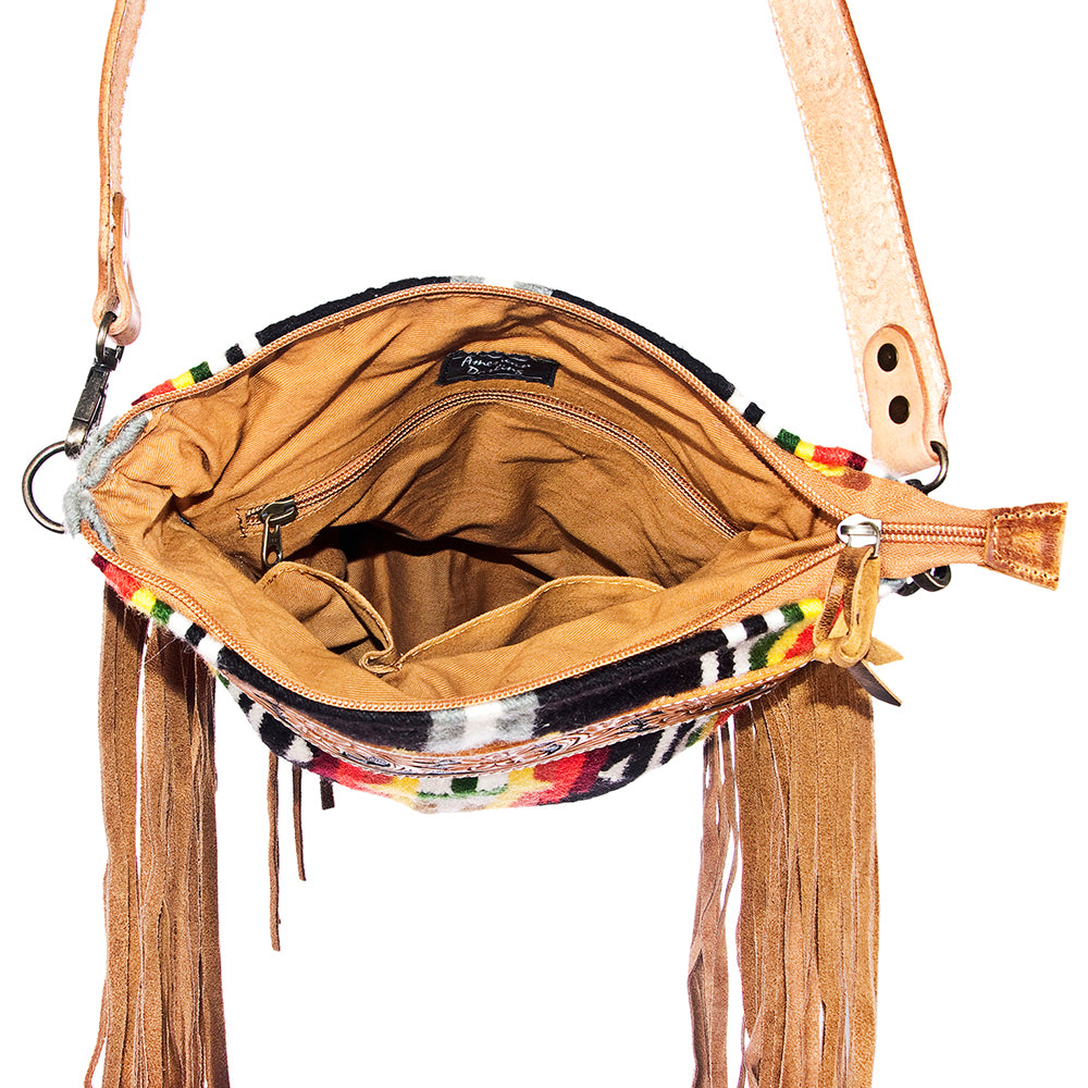 ADBG298 Hand tooled  Crossbody Genuine Western Leather Women Bag