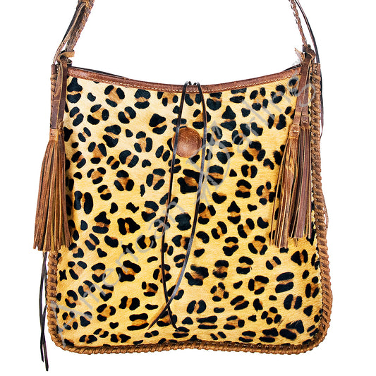 ADBG115 American Darling Hair-On Cowhide Crossbody Bag | Western Fringe Purse