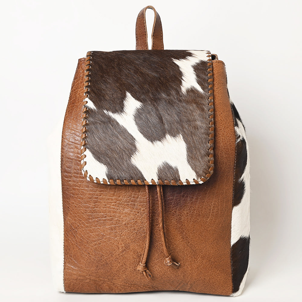ADBG363 Cowhide Hair-On Leather Western Backpack Handmade Genuine Full Grain Backpack for Women