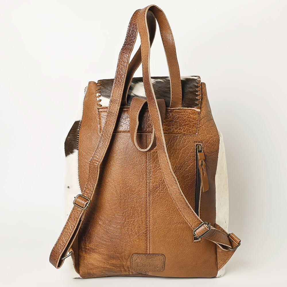 ADBG363 Cowhide Hair-On Leather Western Backpack Handmade Genuine Full Grain Backpack for Women