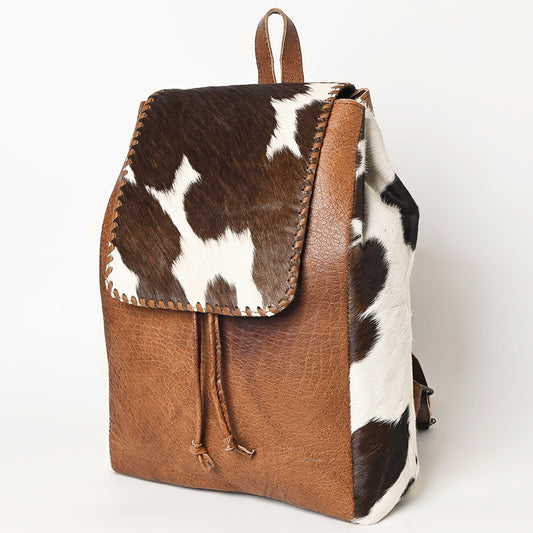 ADBG363 Cowhide Hair-On Leather Western Backpack Handmade Genuine Full Grain Backpack for Women