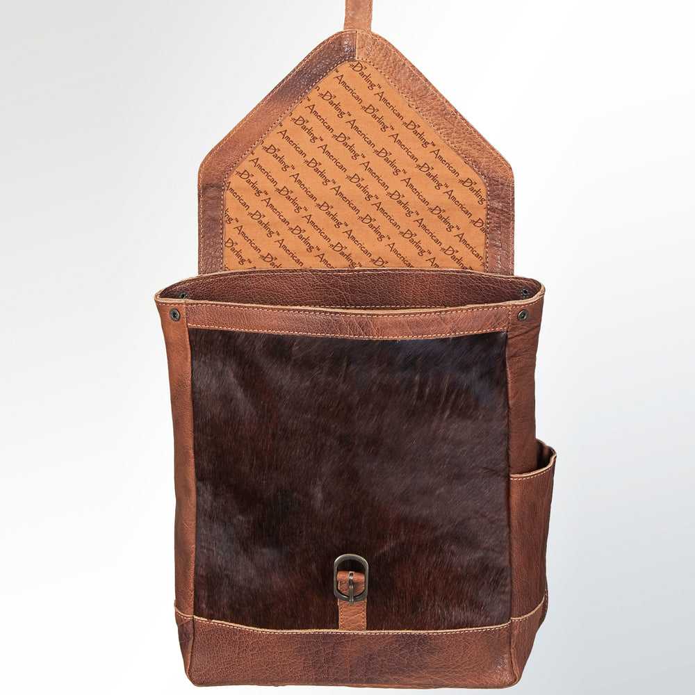 ADBG386 Backpack Hand Tooled Leather Western Cowhide Handmade Genuine Full Grain Backpack for Women