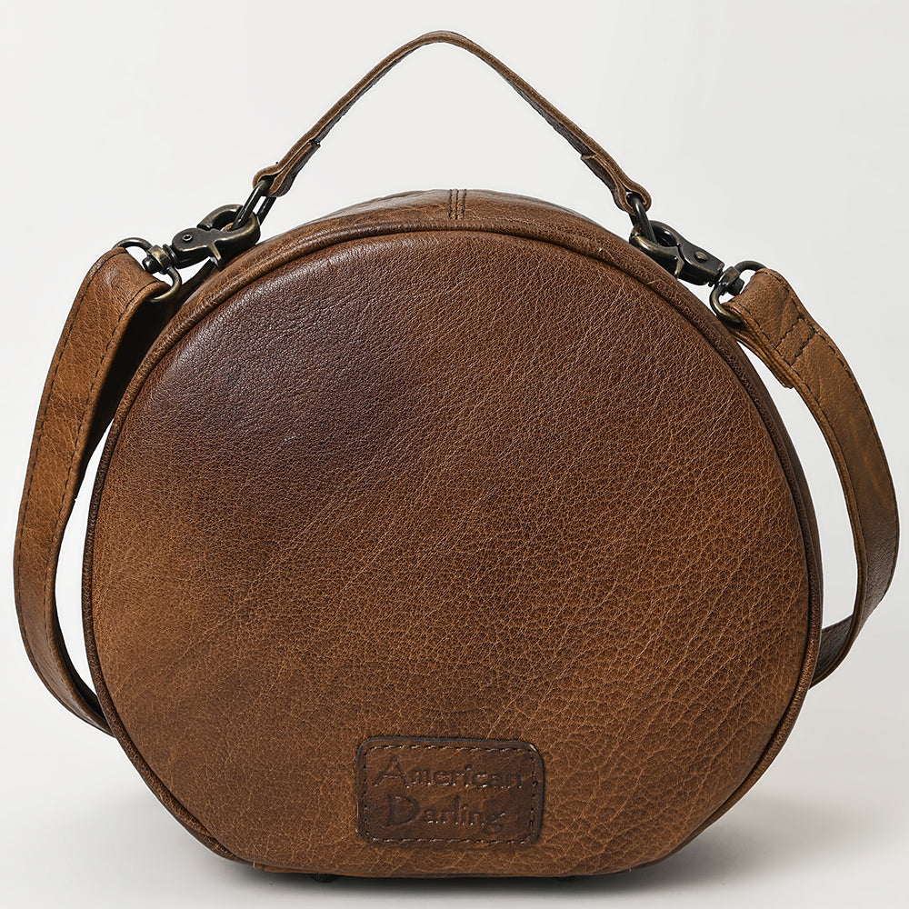 ADBG352BRW American Darling Western Leather Canteen Bag with Hair-On Cowhide and Rivets