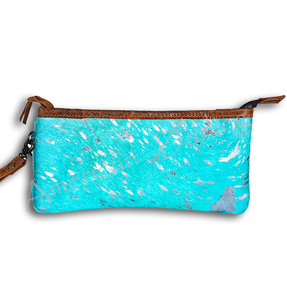 ADBG344 Handmade Hair-On Hide Leather Wristlet by American Darling