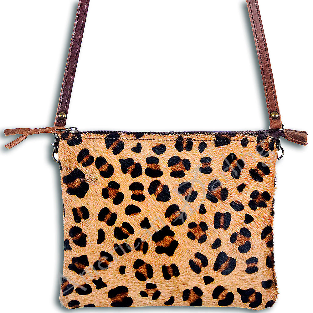 ADBG109 American Darling Western Leather Crossbody Bag Hair-On Cowhide and Fringe