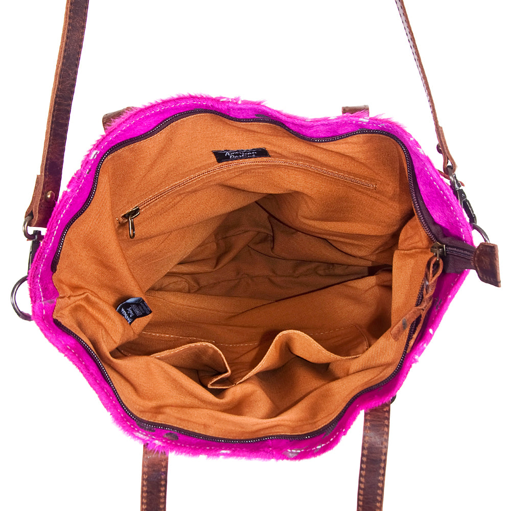 ADBG106 American Darling Hair-on Cowhide Western Tote Bag Genuine Leather