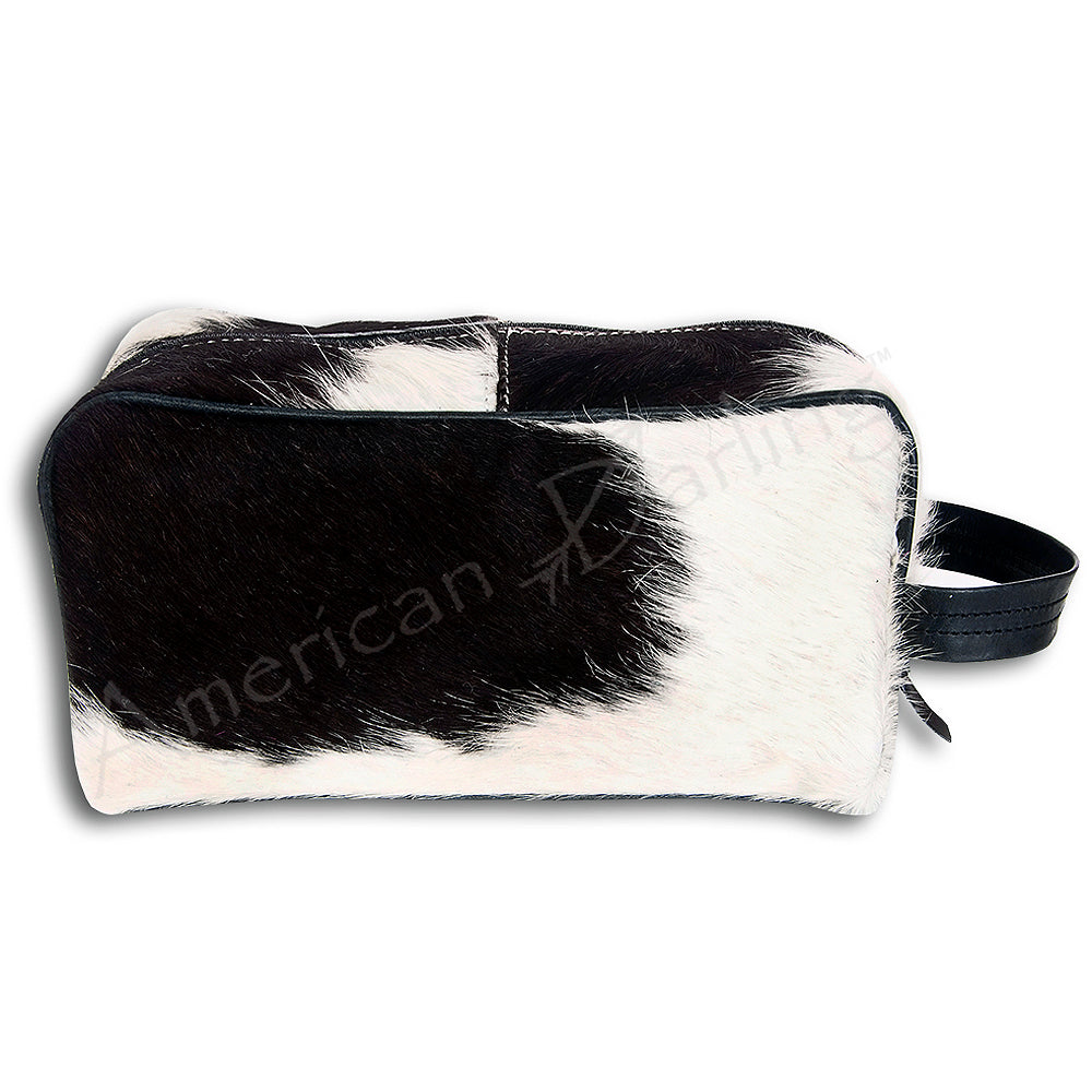 ADBG399 Western Hair-On Cowhide Toiletry Bag - Genuine Leather Travel Pouch