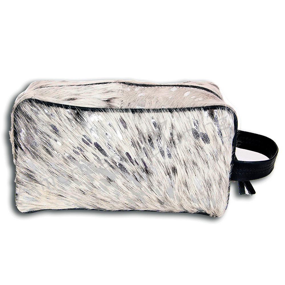 ADBG399 Western Hair-On Cowhide Toiletry Bag - Genuine Leather Travel Pouch