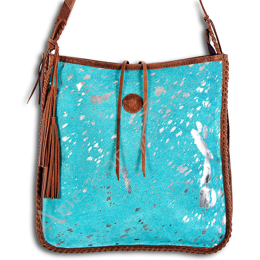 ADBG115 American Darling Hair-On Cowhide Crossbody Bag | Western Fringe Purse