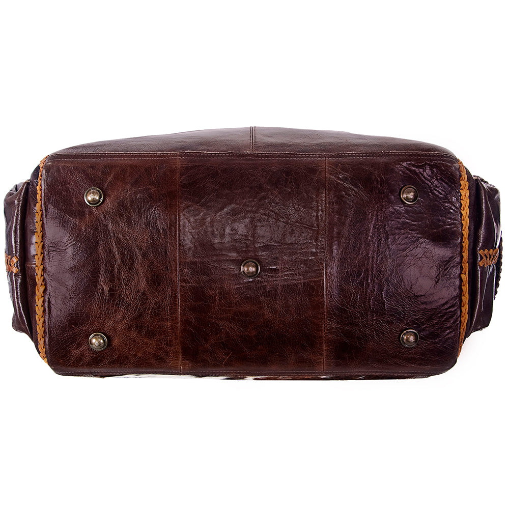 ADBG455 Luxury Genuine Leather and Hair on Hide Weekender Duffel for Elite Travel