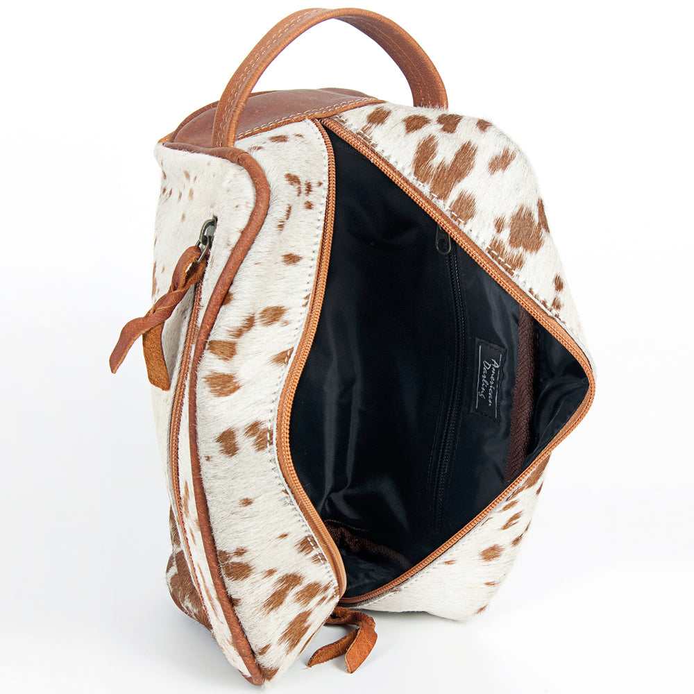 ADBG399 Western Hair-On Cowhide Toiletry Bag - Genuine Leather Travel Pouch