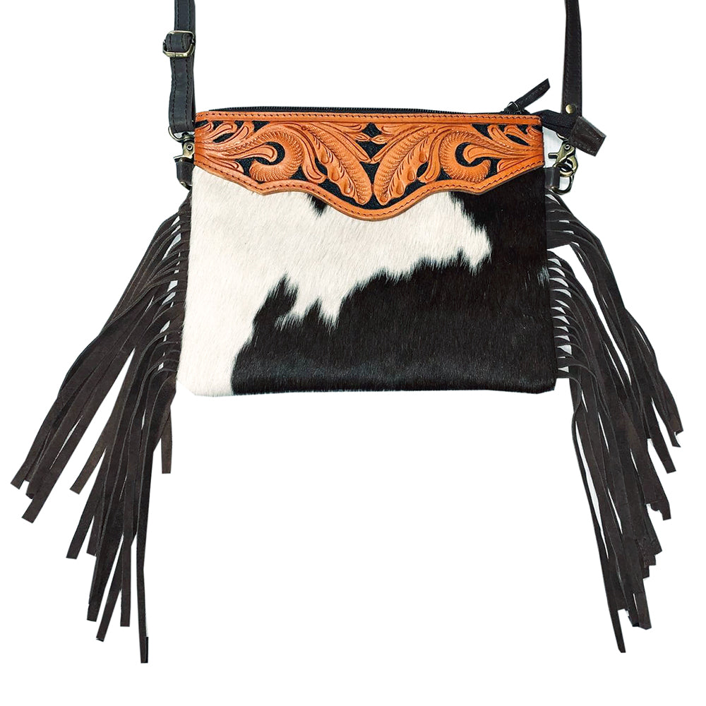 ADBG402 American Darling Hand Tooled Leather Hair-On Small Cross body Bag