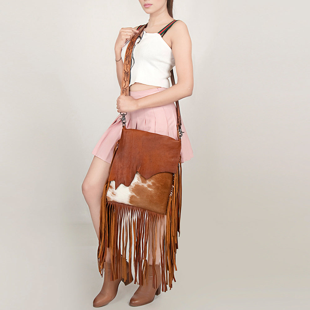 LC-ADBGZ137TAW  Messenger Hair-on Genuine Western Leather Women Bag