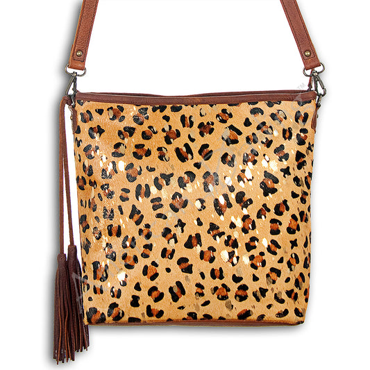 ADBG102 American Darling Hair-On Cowhide Leather Crossbody Bag - Handcrafted Western Style