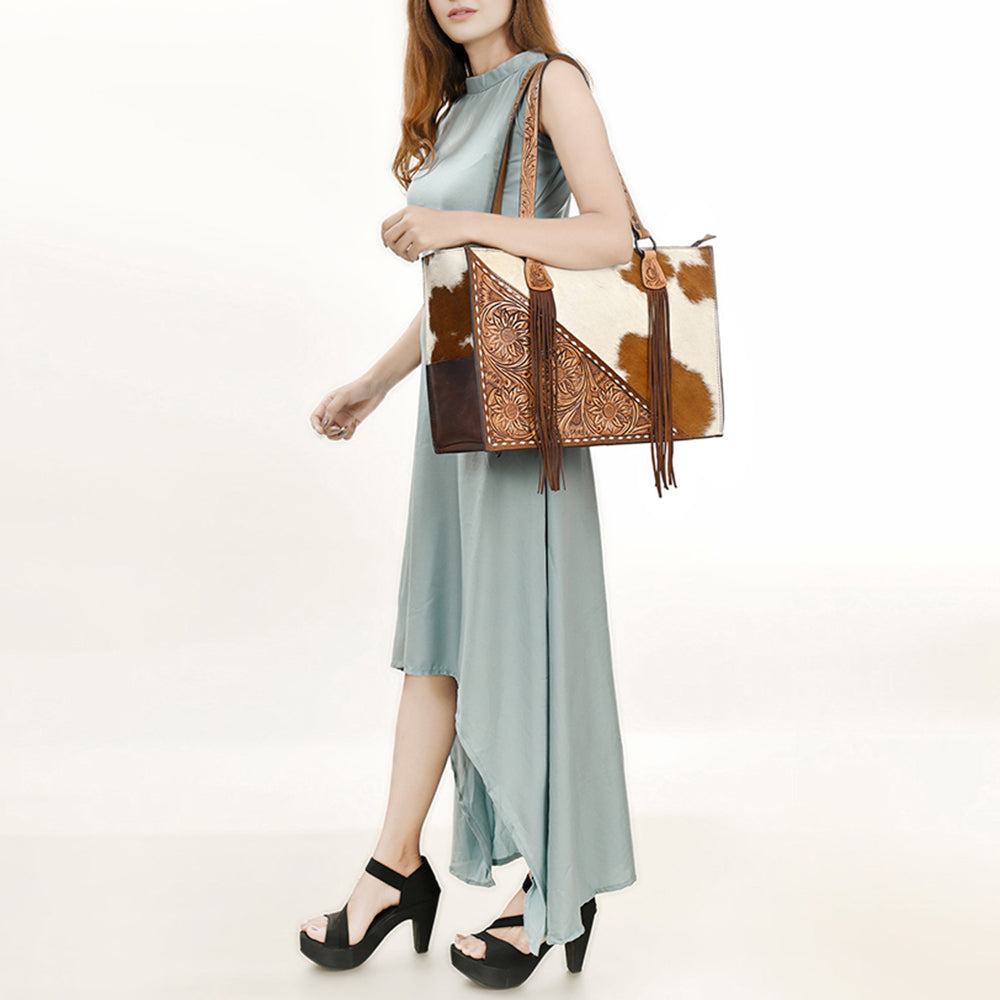 LC-ADBGZ201 Tote Hair On Genuine Western Leather Women Bag