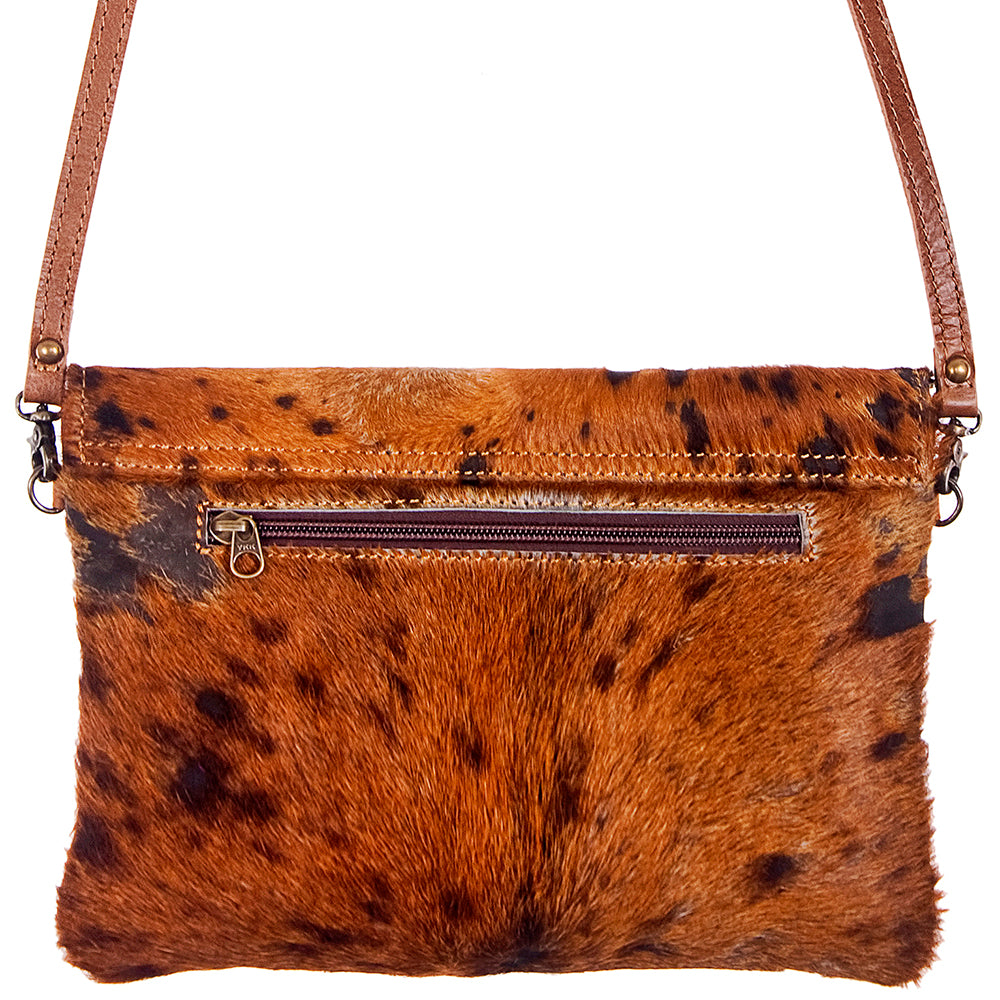 ADBGS178 Hair-On Cowhide Leather Crossbody Envelope - Western Style Purse