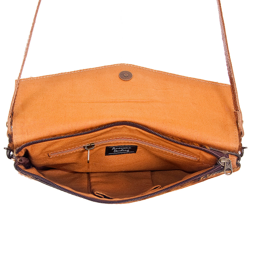 ADBGS178 Hair-On Cowhide Leather Crossbody Envelope - Western Style Purse