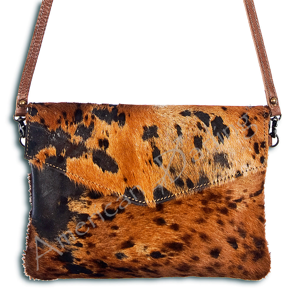ADBGS178 Hair-On Cowhide Leather Crossbody Envelope - Western Style Purse