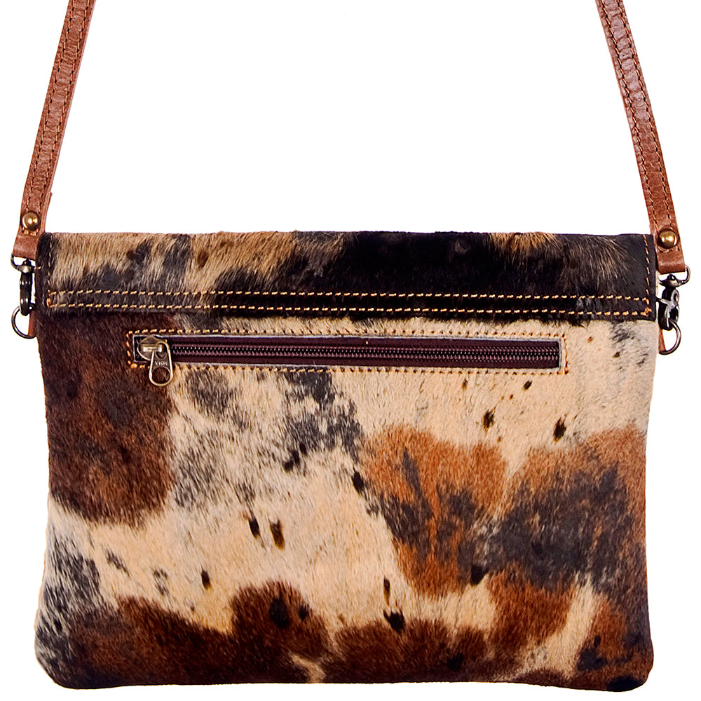 ADBGS178 Hair-On Cowhide Leather Crossbody Envelope - Western Style Purse