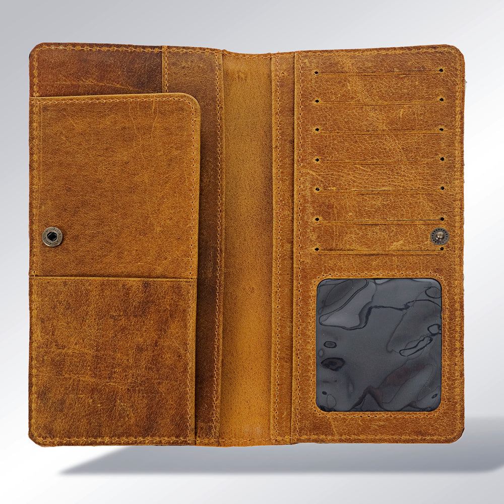 ADBG495 Wallet Hand Tooled Genuine Western Leather Women Bag