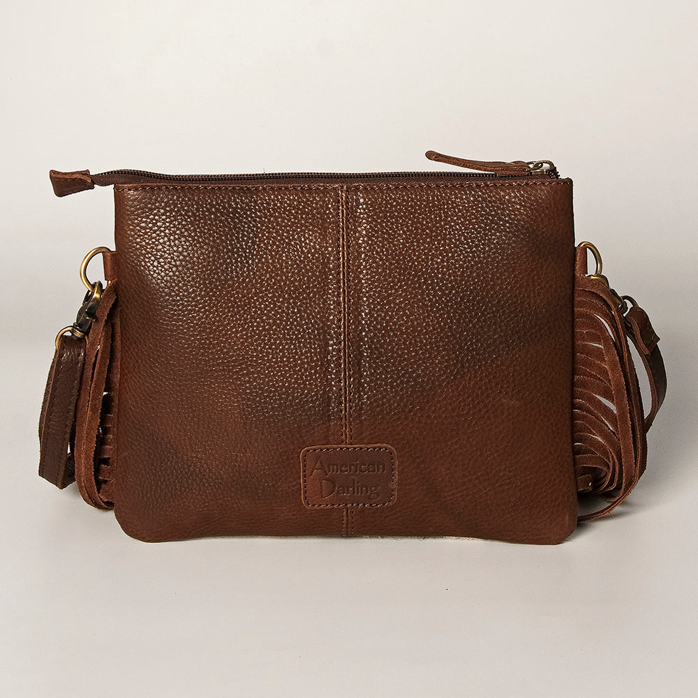 ADBG402 American Darling Hand Tooled Leather Hair-On Small Cross body Bag
