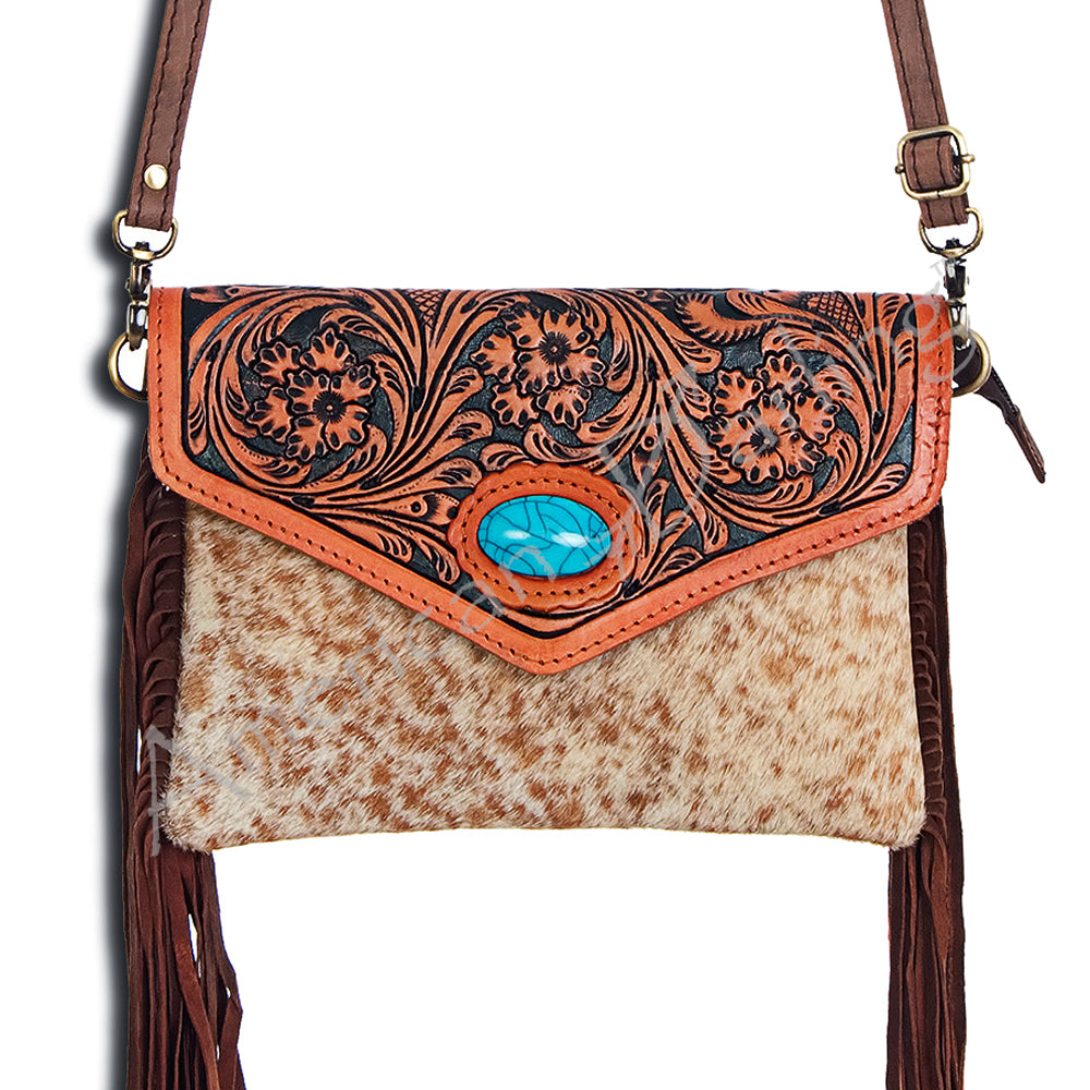 LC-ADBGD101  Envelope Hair-On Genuine Western Leather Women Bag