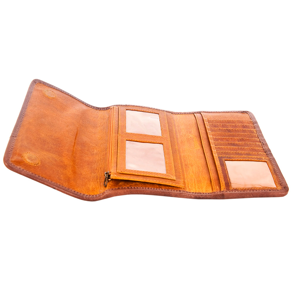 ADBG486 Tooled Leather Floral Long Wallet Western Cowgirl Clutch by American Darling