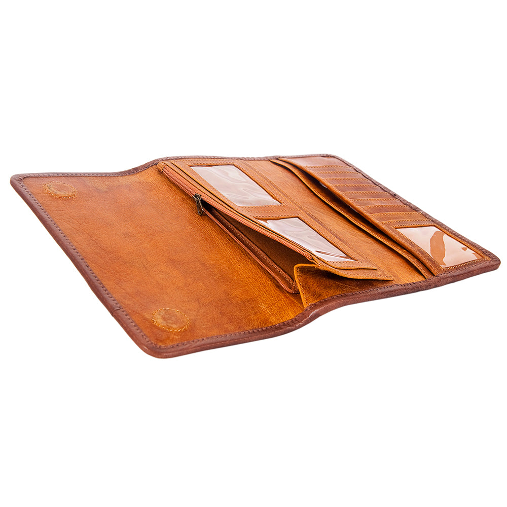 ADBG486 Tooled Leather Floral Long Wallet Western Cowgirl Clutch by American Darling