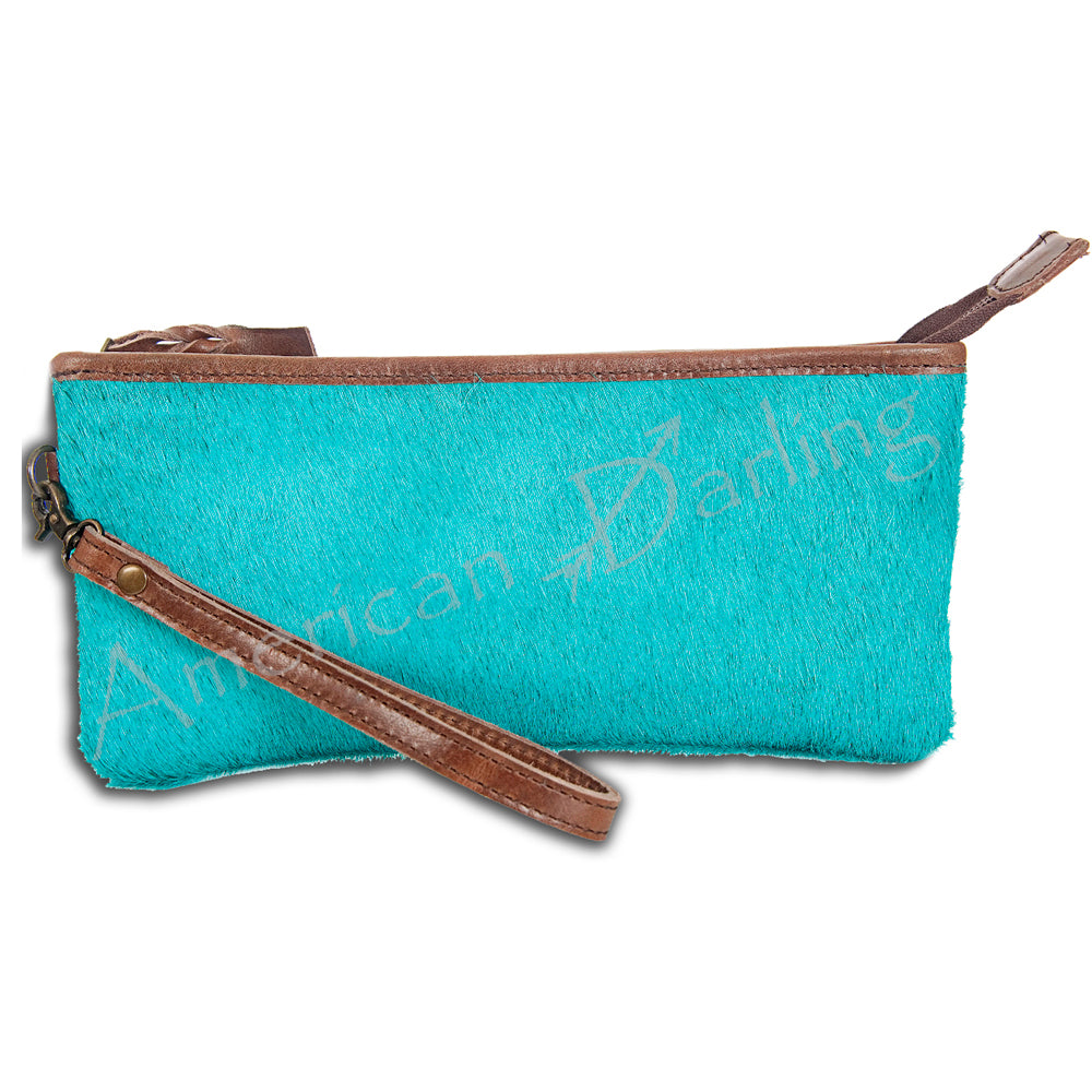 ADBG344 Handmade Hair-On Hide Leather Wristlet by American Darling
