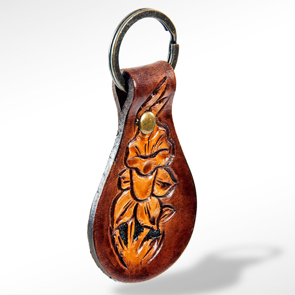 LC-ADKR146 Hand Tooled Genuine Leather Keyring