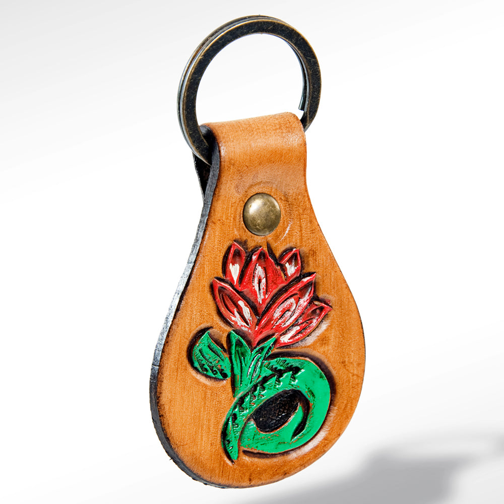 LC-ADKR154 Hand Tooled Genuine Leather Keyring