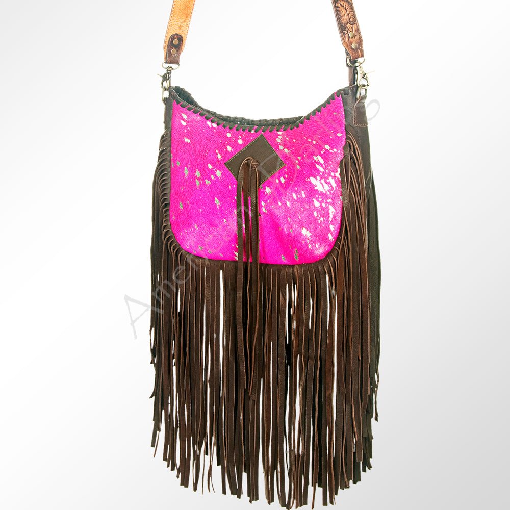 LC-ADBGZ187PK Hobo Hair On Genuine Western Leather Women Bag