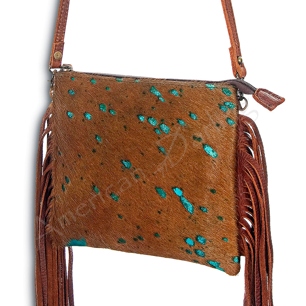 ADBG109 American Darling Hair-On Cowhide Crossbody Bag - Genuine Leather Western Purse