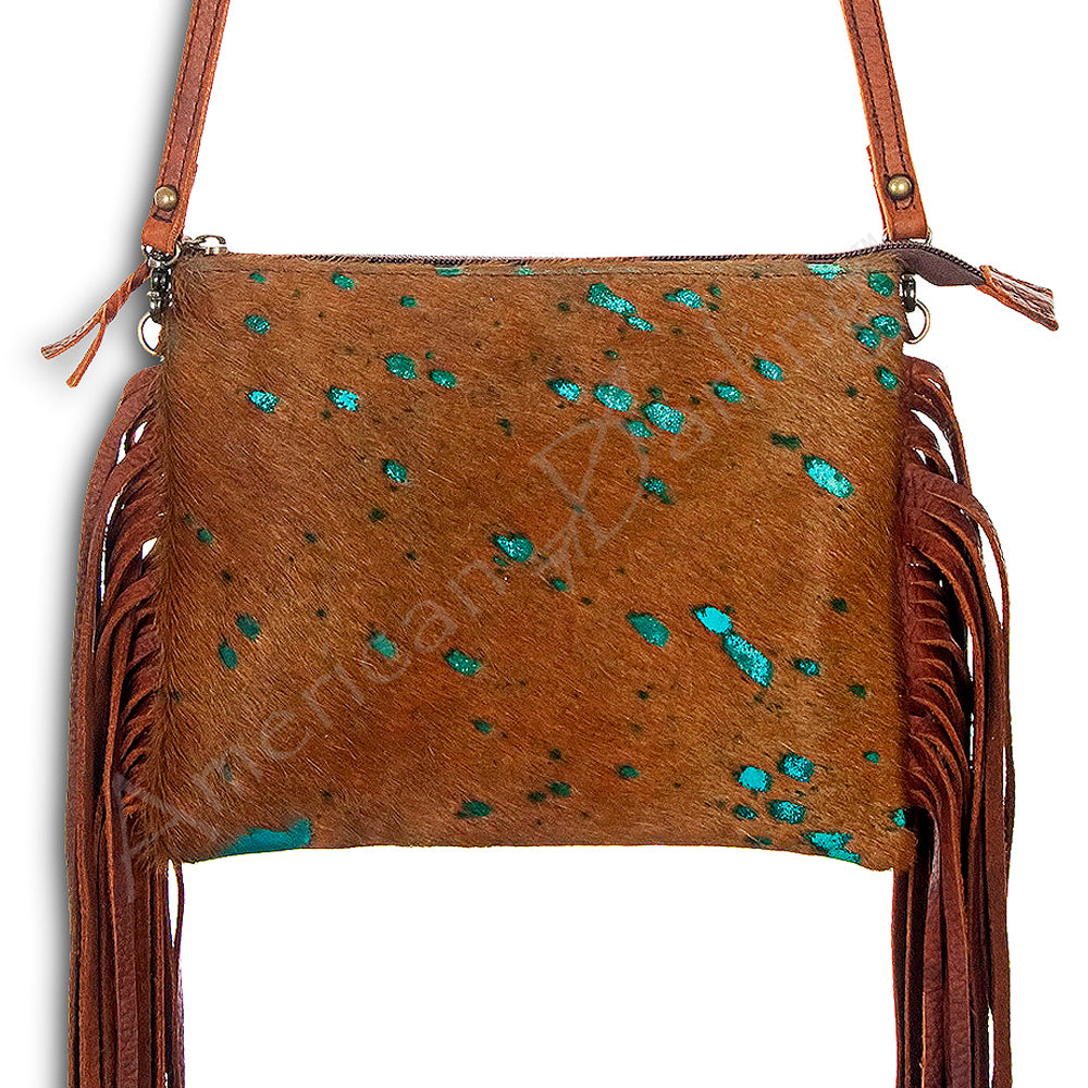ADBG109 American Darling Hair-On Cowhide Crossbody Bag - Genuine Leather Western Purse