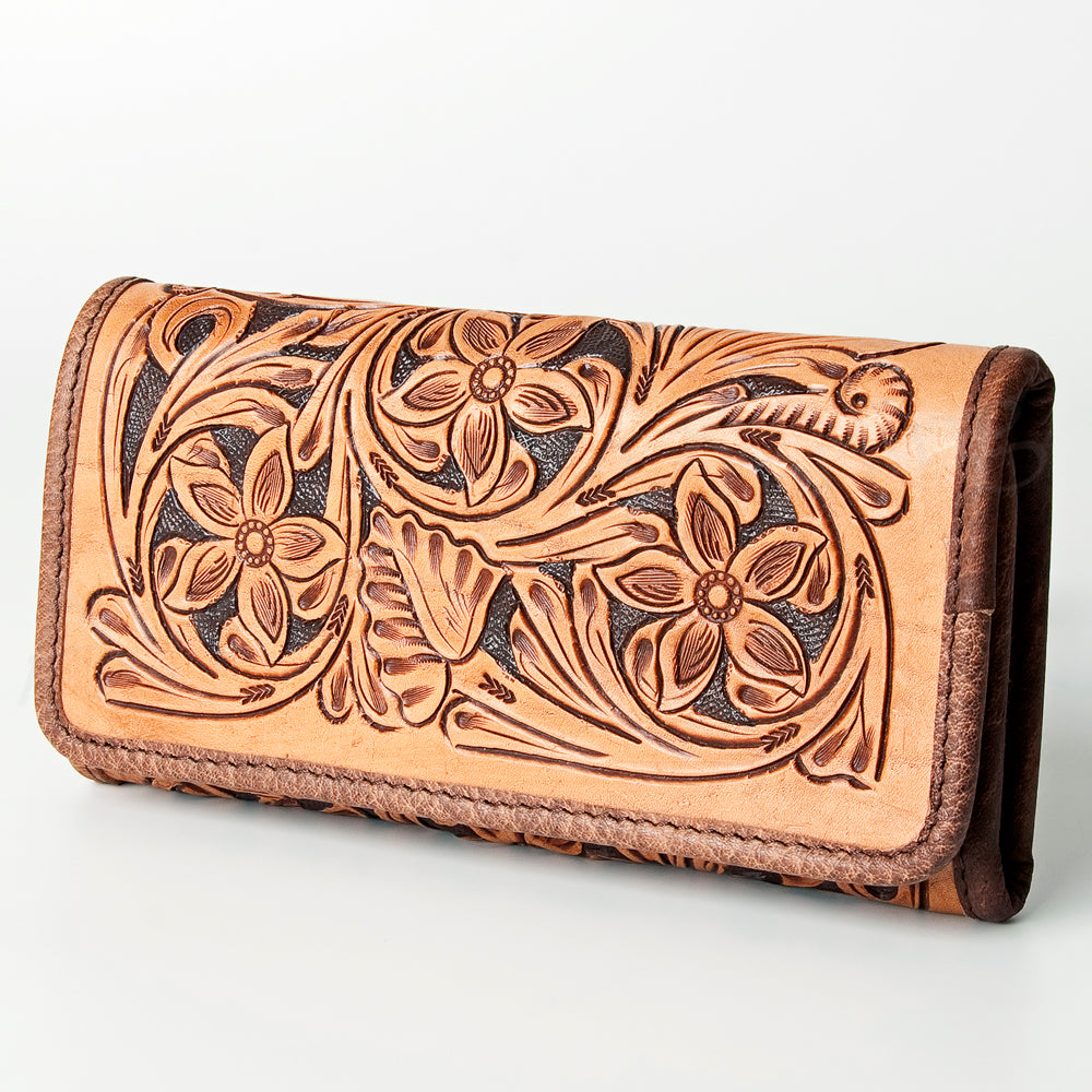 ADBG486 Tooled Leather Floral Long Wallet Western Cowgirl Clutch by American Darling