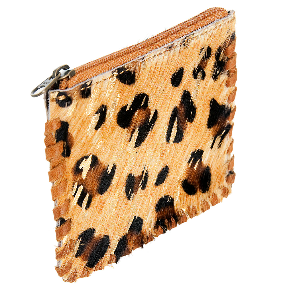 ADBG536 American Darling Handcrafted Braided Printed Hair-On Cowhide Coin Purse Bag