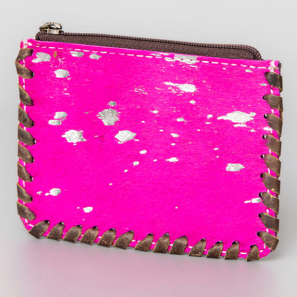 ADBG536 American Darling Handcrafted Braided Hair-On Cowhide Coin Purse Bag